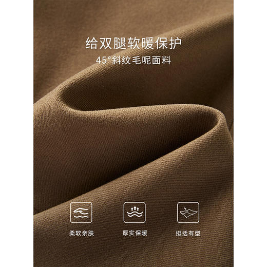 【年终特卖】熙世界八九分毛呢裤子女小个子秋冬加厚直筒西装裤宽松休闲阔腿裤 商品图3