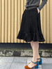 TYNVIE 黑色荷叶边下摆A字及膝长裙 商品缩略图9