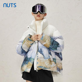 NUTS冬季新品防风立领时尚高级扎染保暖加厚短羽绒服女343091233