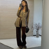 【顺丰包邮】99526 洛诗琳秋冬时髦复古优雅系带西装丝绒长裤套装394 商品缩略图2
