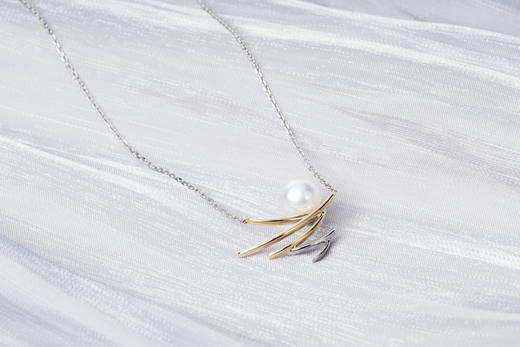 「巢」Akoya珍珠14k金项链 商品图1