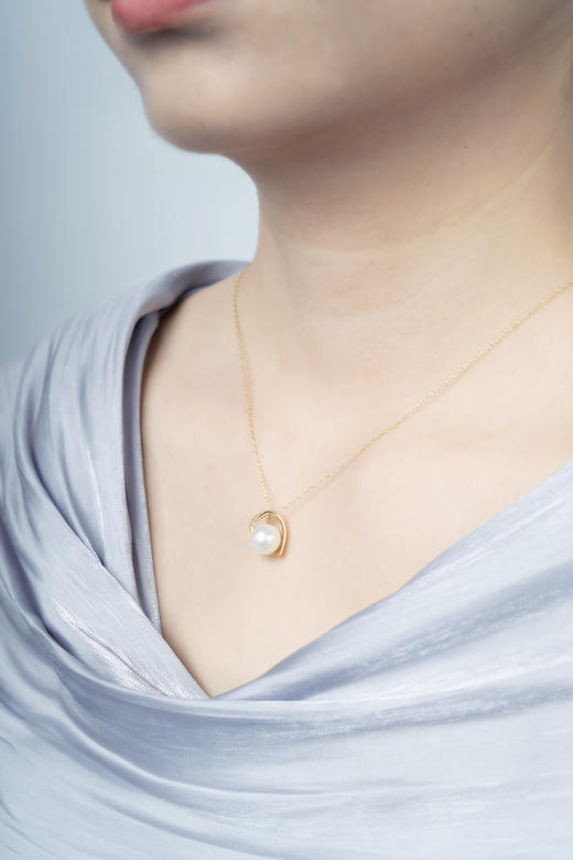 「爱心」Akoya珍珠钻石18k金项链 商品图6