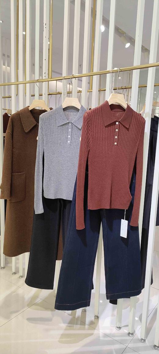 48k862 Polo领超细高弹轻薄亲肤羊毛衫 商品图2