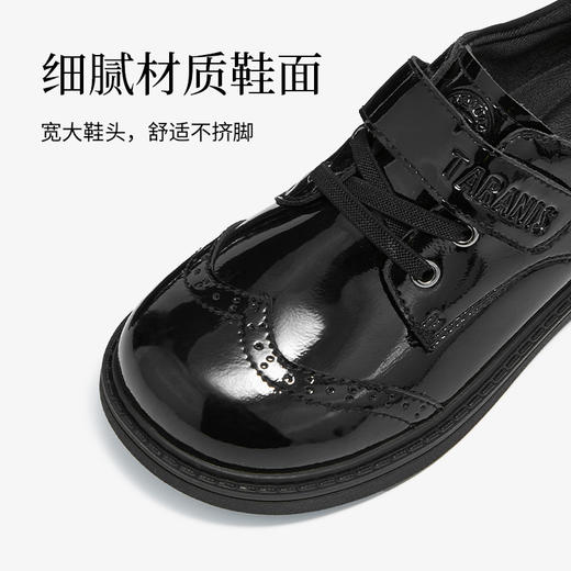 泰兰尼斯meta黑皮鞋春季新款儿童小皮鞋演出聚会简约校园小黑鞋 M03D5A5704 商品图2