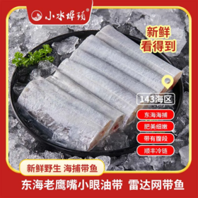 严选 | 东海老鹰嘴小眼油带雷达网带鱼 500g（含冰10%）净重450g*5包