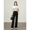 【年终特卖】熙世界黑色运动阔腿裤加绒女秋冬新款休闲松紧高腰宽松直筒长裤子 商品缩略图4