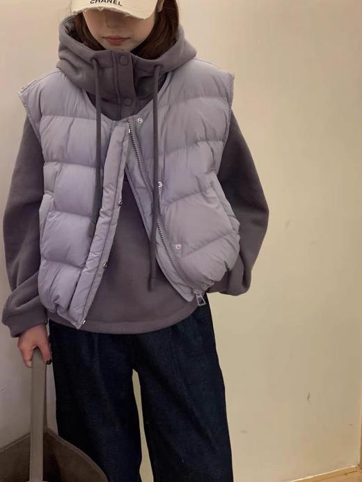 【YW】无忧购韩版宽松显瘦白鸭绒羽绒马甲+加绒连帽卫衣两件套24158#(截单后7天发货)25年清仓捡漏 商品图10