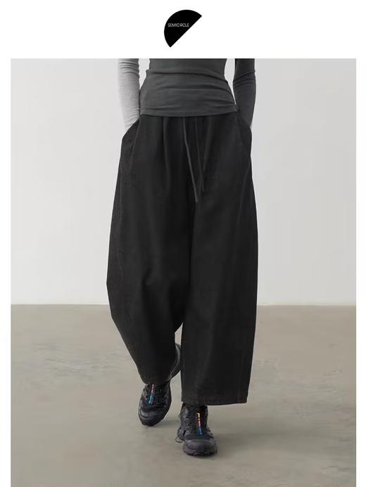 半圆/D24402440/加绒加厚休闲直筒裤子女牛仔裤 商品图0