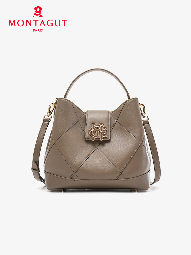 梦特娇女包新款包包羊皮小香风单肩包手提女包