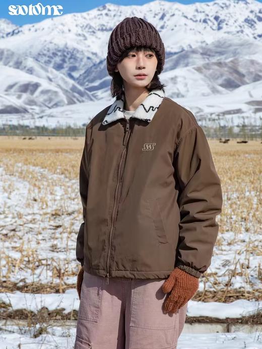 早乙女惠子saotome/STMMF244333/撞色麻将羊羔毛棉服 商品图1