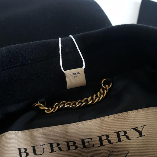 【95新】Burberry博柏利黑色长款羊毛大衣UK 8码（175/84A）女士现售价：3700！121124TJ15 商品图5