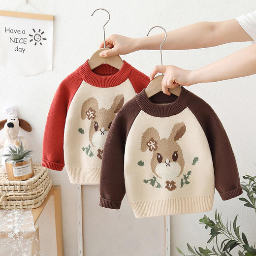 【秋冬新款，童趣卡通，暖意十足】新款女童毛衣套头 卡通中小童秋冬装 儿童针织内搭加厚毛衣-QQ 商品图2