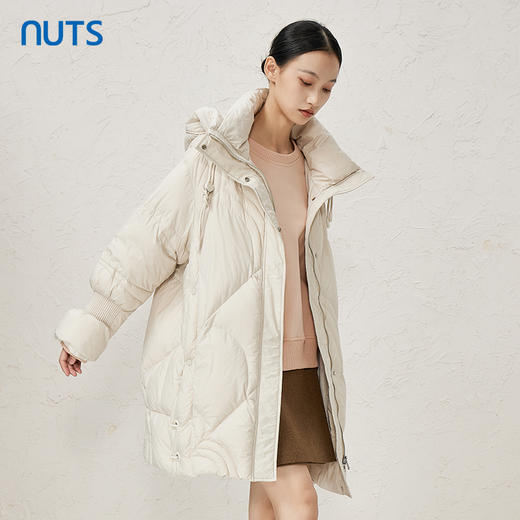 NUTS冬季新品纯色防风立领时尚高级百搭保暖中羽绒服女344092133 商品图1