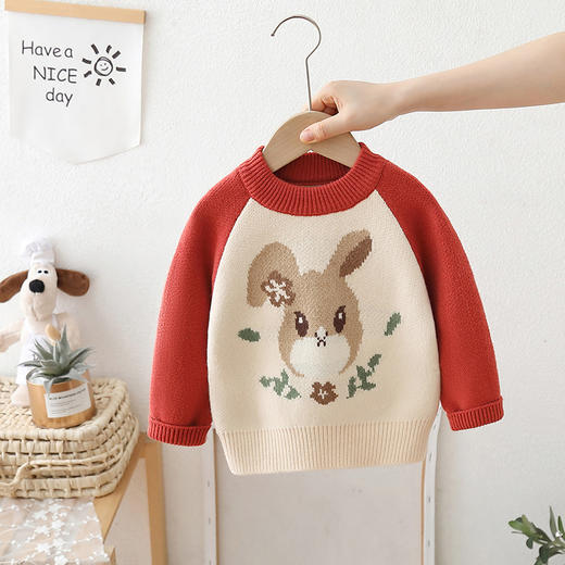 【秋冬新款，童趣卡通，暖意十足】新款女童毛衣套头 卡通中小童秋冬装 儿童针织内搭加厚毛衣-QQ 商品图5