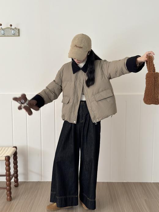 【YW】无忧购韩版休闲宽松撞色拼接羽绒服外套24170 商品图6