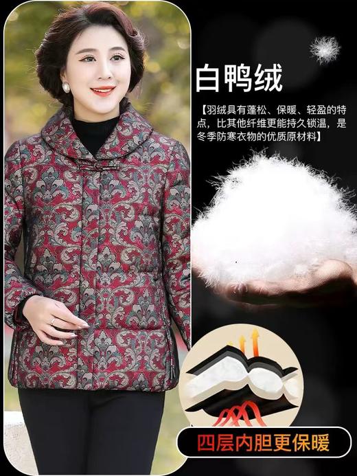 A90119中老年奶奶羽绒服冬季新款加厚保暖短款洋气时尚高贵胖妈妈厚外套 商品图1