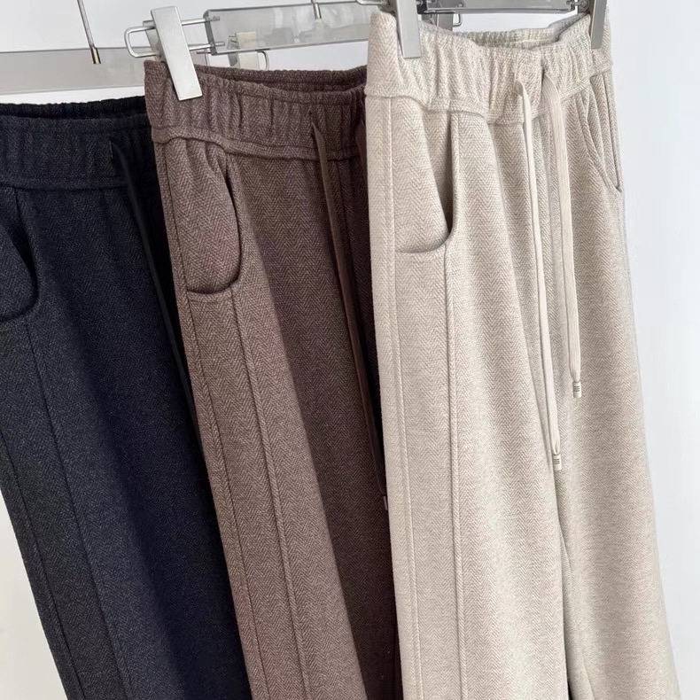 卷卷紫丨人字纹酸醋羊毛阔腿裤 不加绒/加绒可选