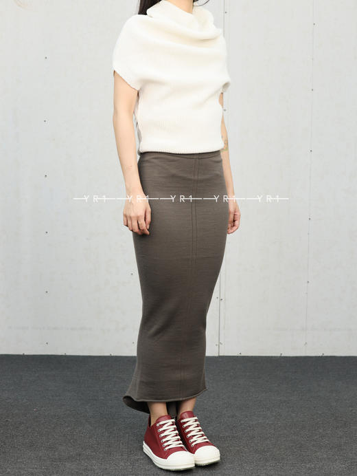 Rick Owens｜褐色轻质针织鱼尾裙 商品图1