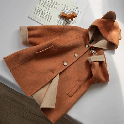 裁缝学苑TQ130双面羊绒大衣纸样儿童外套连帽狐狸呢大衣童装样板 商品图1