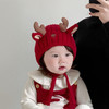 【新款宝宝韩版帽子，萌趣鹿角造型】宝宝韩版帽子 冬天毛线帽 可爱鹿角针织护耳帽 婴幼儿加厚保暖套头帽-QQ 商品缩略图2