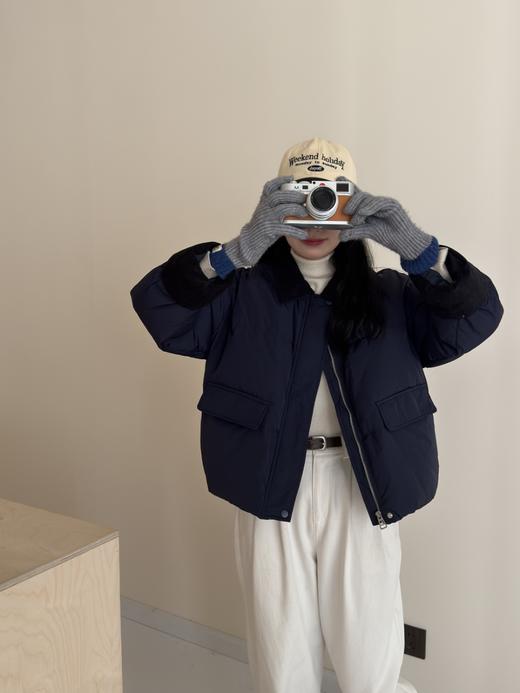 【YW】无忧购韩版休闲宽松撞色拼接羽绒服外套24170 商品图5