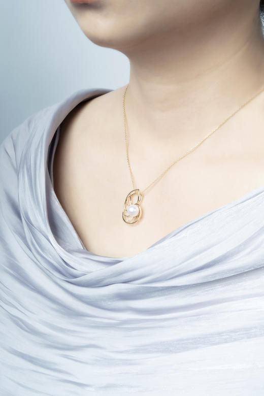 「鹦鹉螺」Akoya珍珠14k金吊坠 商品图4