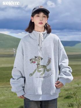 早乙女惠子saotome/STMWY243255/卷毛小狗半开领加绒卫衣