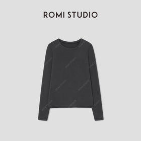ROMI STUDIO“肤感至上” 绵羊毛混纺高弹磨毛长袖T恤 RW24WSH1020