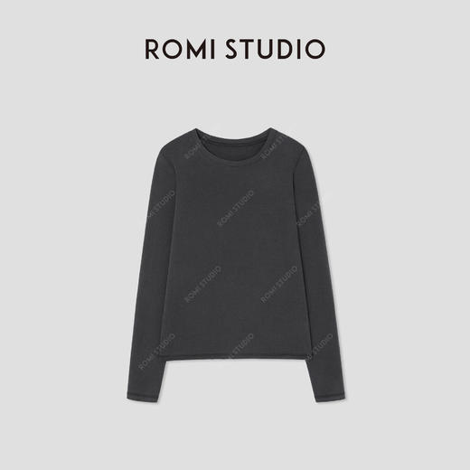 ROMI STUDIO“肤感至上” 绵羊毛混纺高弹磨毛长袖T恤 RW24WSH1020 商品图0