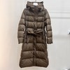 【YW】无忧购法式温柔长款过膝修身腰带款连帽50%白鸭绒羽绒服24083# 商品缩略图8