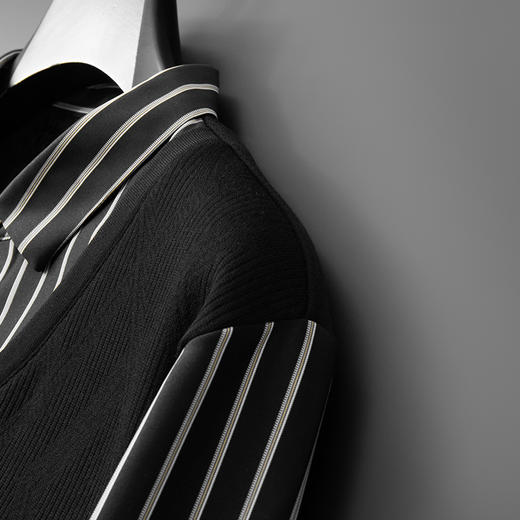 【加绒假两件】【新款DDA】大依优型大码男士假两件长袖T恤商务休闲上衣加肥加大胖子舒适 商品图2