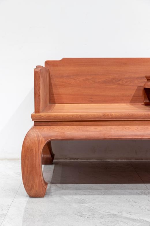 红桥红  家具严选  缅甸花梨（大果紫檀）  【205弯腿三围独板 罗汉床两件套 两拼】 商品图3