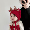 【新款宝宝韩版帽子，萌趣鹿角造型】宝宝韩版帽子 冬天毛线帽 可爱鹿角针织护耳帽 婴幼儿加厚保暖套头帽-QQ 商品缩略图1