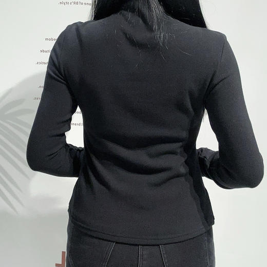 B1小高领基础打底毛织上衣40915（黑灰） 冬季 344040050321 商品图3