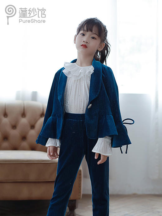 【断码合集】pureshare 蓬纱馆女童连衣裙秋装新款洋气气质丝绒礼服裙演出生日 商品图13