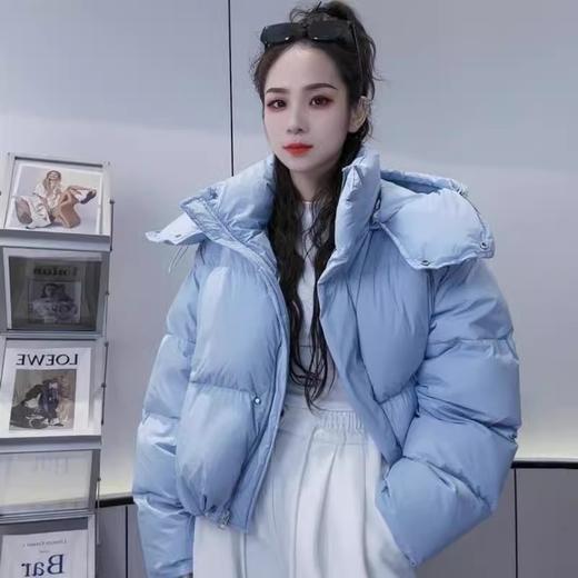 【YW】无忧购韩系短款宽松休闲糖果色连帽50%白鸭绒面包服24136#(截单后7天发货)25年清仓捡漏 商品图4