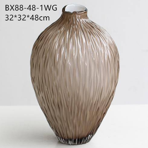 碧轩新品轻奢灰磁大肚子落地吊钟瓶批发宅寂风大件玄关居家装饰瓶 商品图3