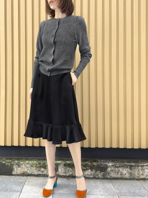 TYNVIE 羊绒羊毛混纺开衫-灰色 商品图8