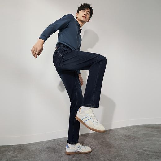 【火山岩】柒牌牛仔裤男2024秋冬新款时尚休闲中青年直筒水洗长裤	127H71320 商品图3