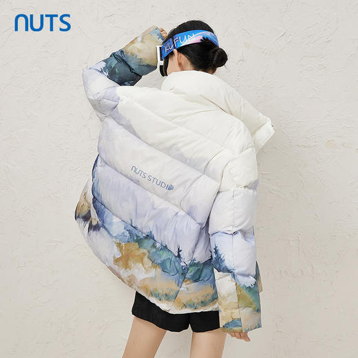 NUTS冬季新品防风立领时尚高级扎染保暖加厚短羽绒服女343091233 商品图4