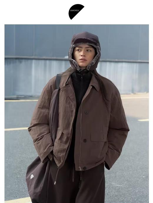 半圆/D24404504/假两件轻户外休闲摇粒绒羽绒服 商品图1