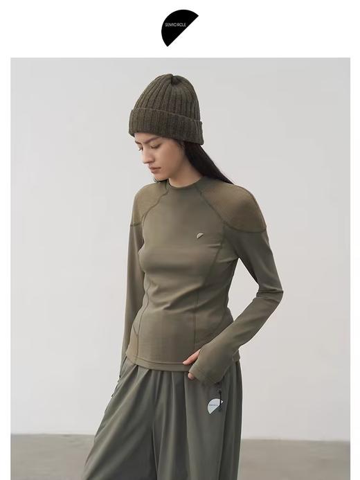 半圆/D24401728/冬季加绒保暖针织打底衫女T恤 商品图0