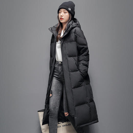雅鹿男装长款过膝连帽羽绒服 优选品质 白鹅绒/白鸭绒面料 上身蓬松保暖 商品图0