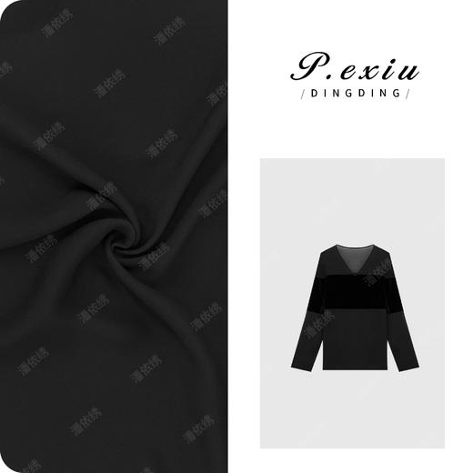 【丝恋时光】100%人丝拼接丝绒法式高级感衬衫 W-62556 商品图0