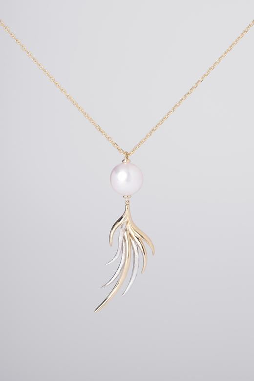「羽」Akoya珍珠14k金吊坠 商品图1