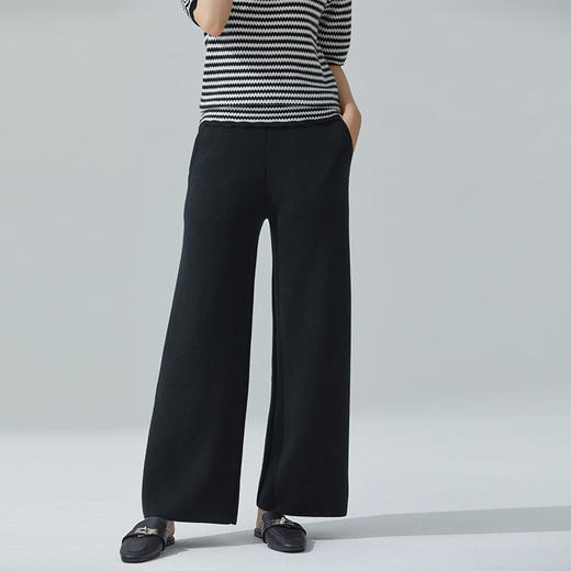 东黎 • 山羊绒女士秋冬米兰诺加厚宽松时尚休闲直筒裤 21T141 商品图1