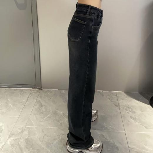 Z1一粒扣皮牌抓绒直筒牛仔裤40909 冬季 807984091106 商品图1