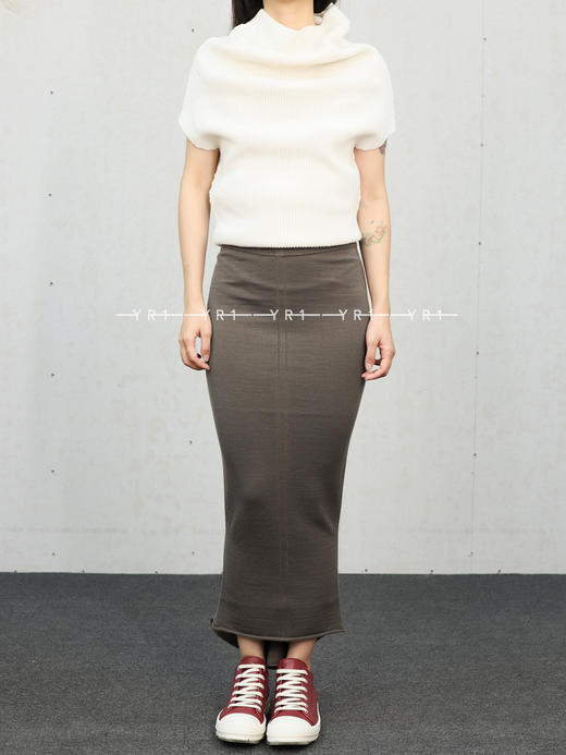 Rick Owens｜褐色轻质针织鱼尾裙 商品图0