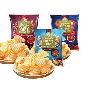 马来西亚马卡兰原切大波浪番茄酱风味/烧烤味/香辣味马铃薯片60g 带皮原切吃出马铃薯本身的味道 059658/059656/059659