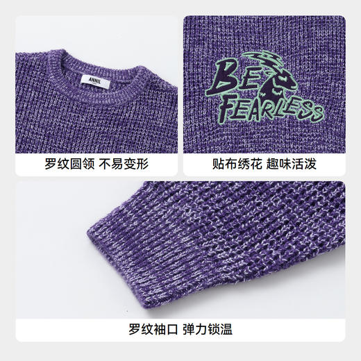 男童双色纱混纺圆领毛衣冬季新款安奈儿童装实体店同款AB444607 商品图4